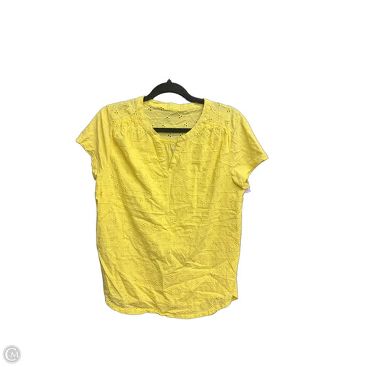 Top Short Sleeve By St Johns Bay In Yellow, Size: L