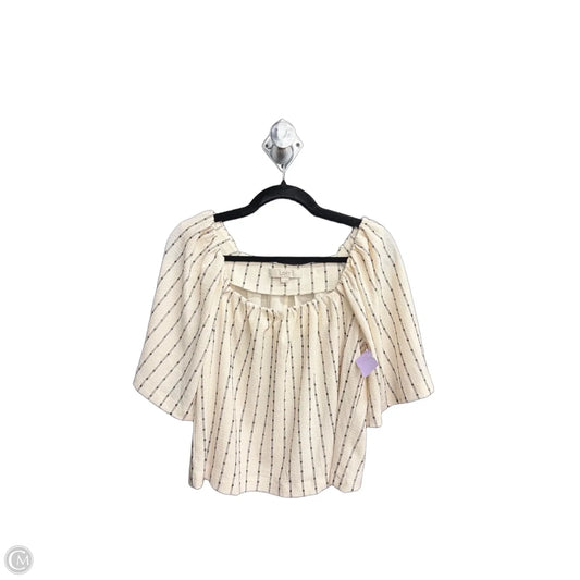 Blouse Short Sleeve By Loft In Black & Cream, Size: Xs