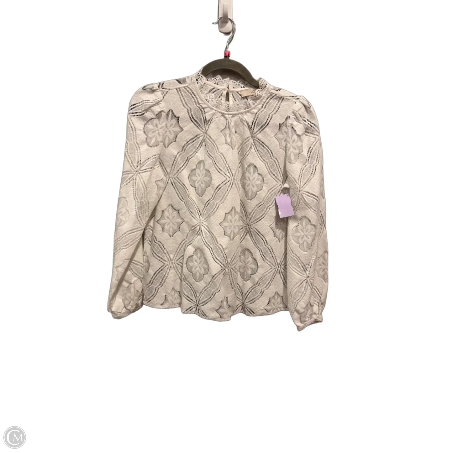 Blouse Long Sleeve By Loft In White, Size: Xsp