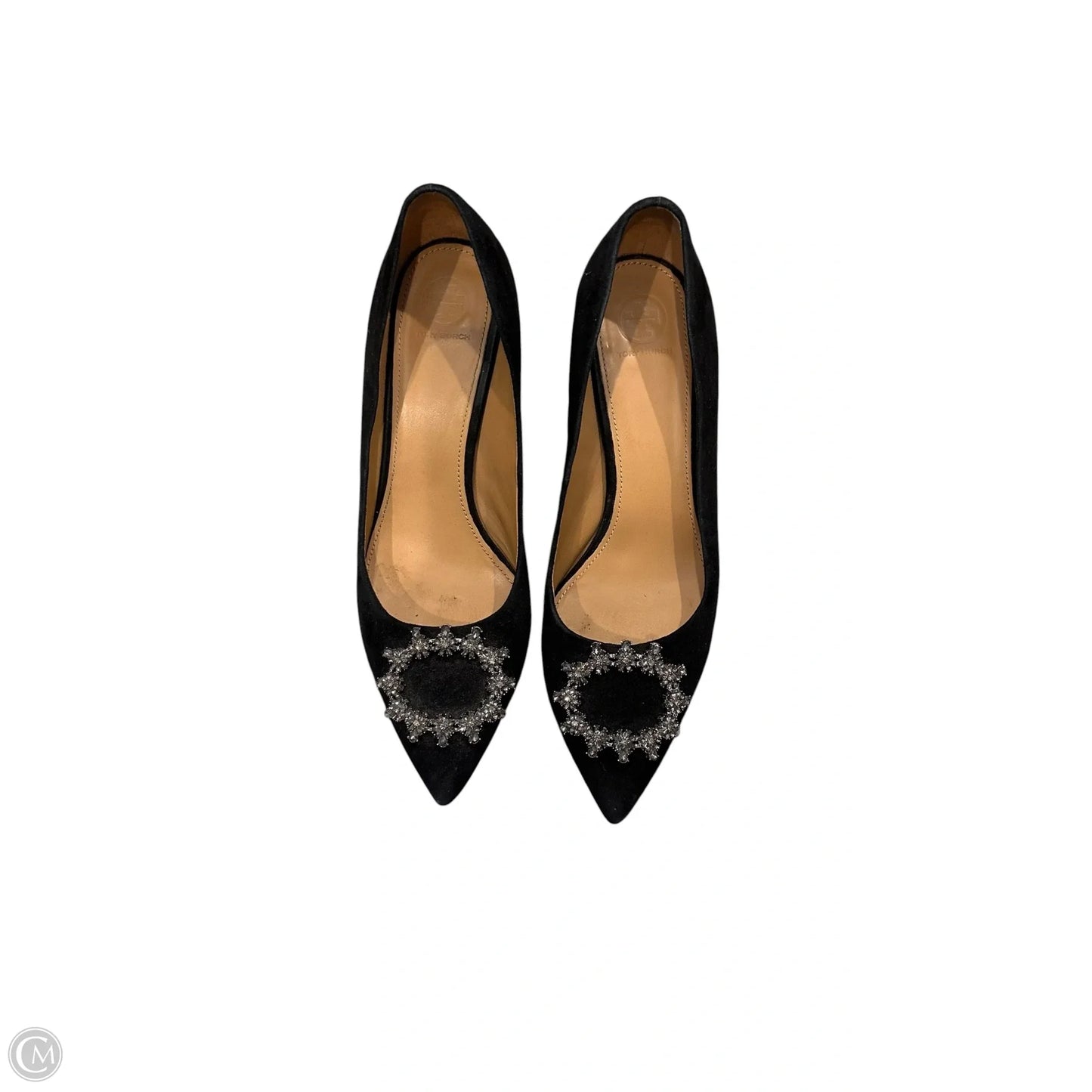 Shoes Designer By Tory Burch In Black & Silver, Size: 9.5