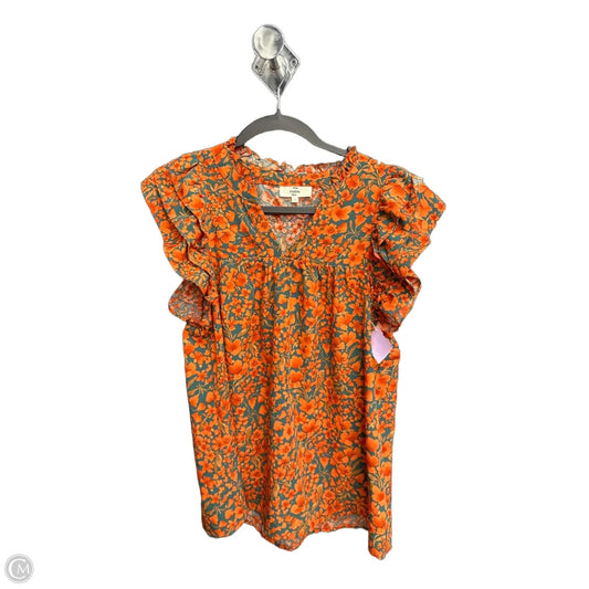 Blouse Short Sleeve By Entro In Floral Print, Size: S