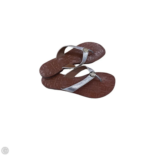 Shoes Designer By Tory Burch In Brown & Silver, Size: 9