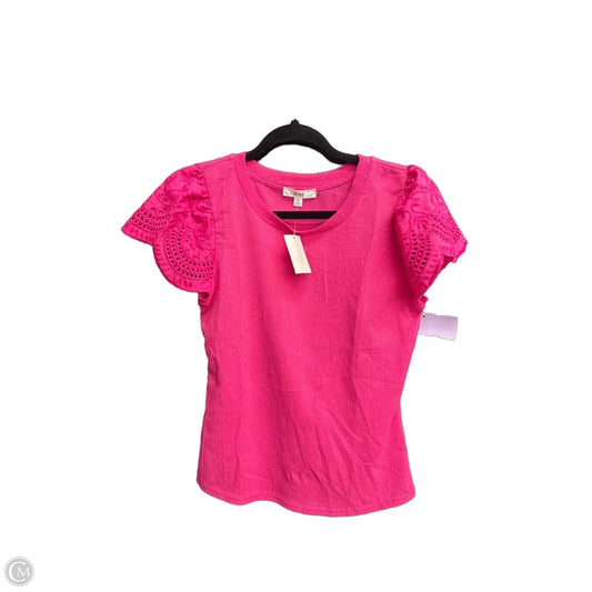 Blouse Short Sleeve By Mine In Pink, Size: S