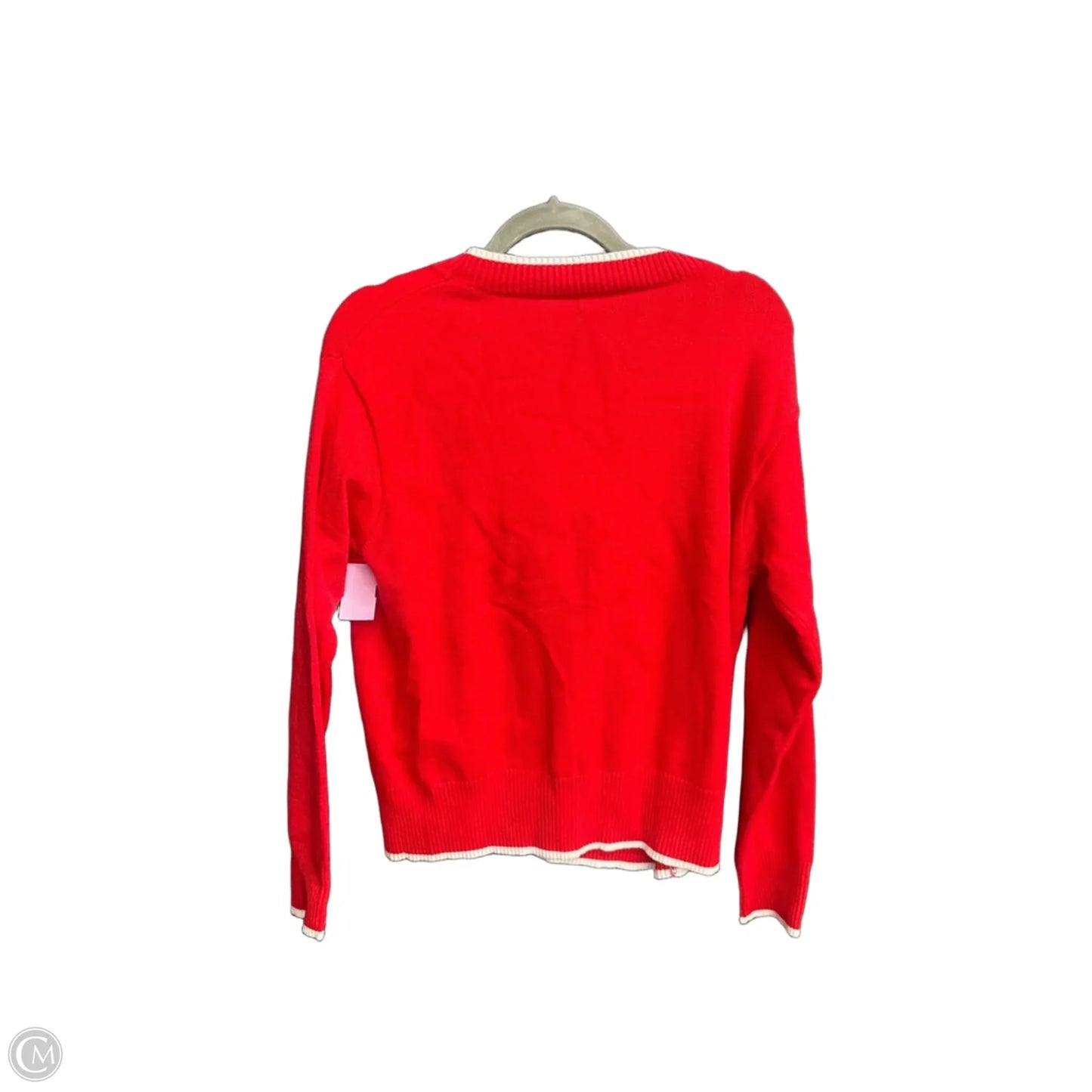 Sweater By Clothes Mentor In Red & White, Size: M