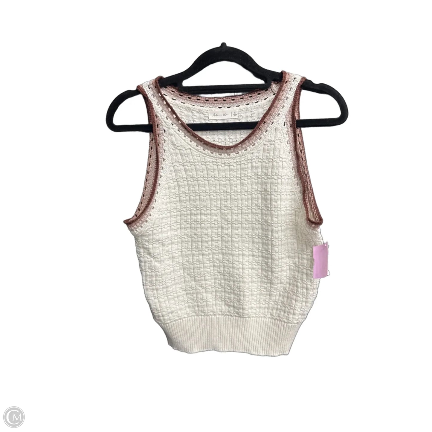 Top Sleeveless By Active Usa In Brown & Cream, Size: S