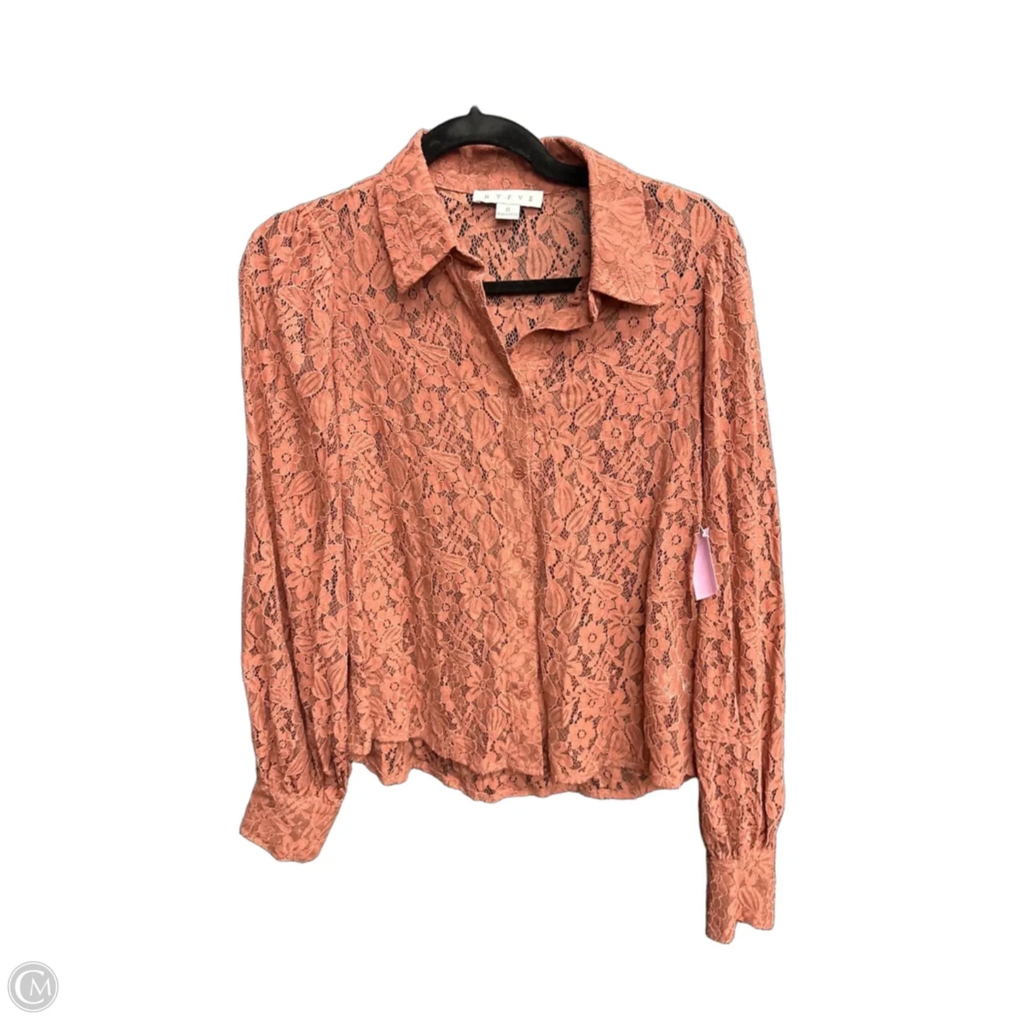Blouse Long Sleeve By Hyfve In Orange, Size: S