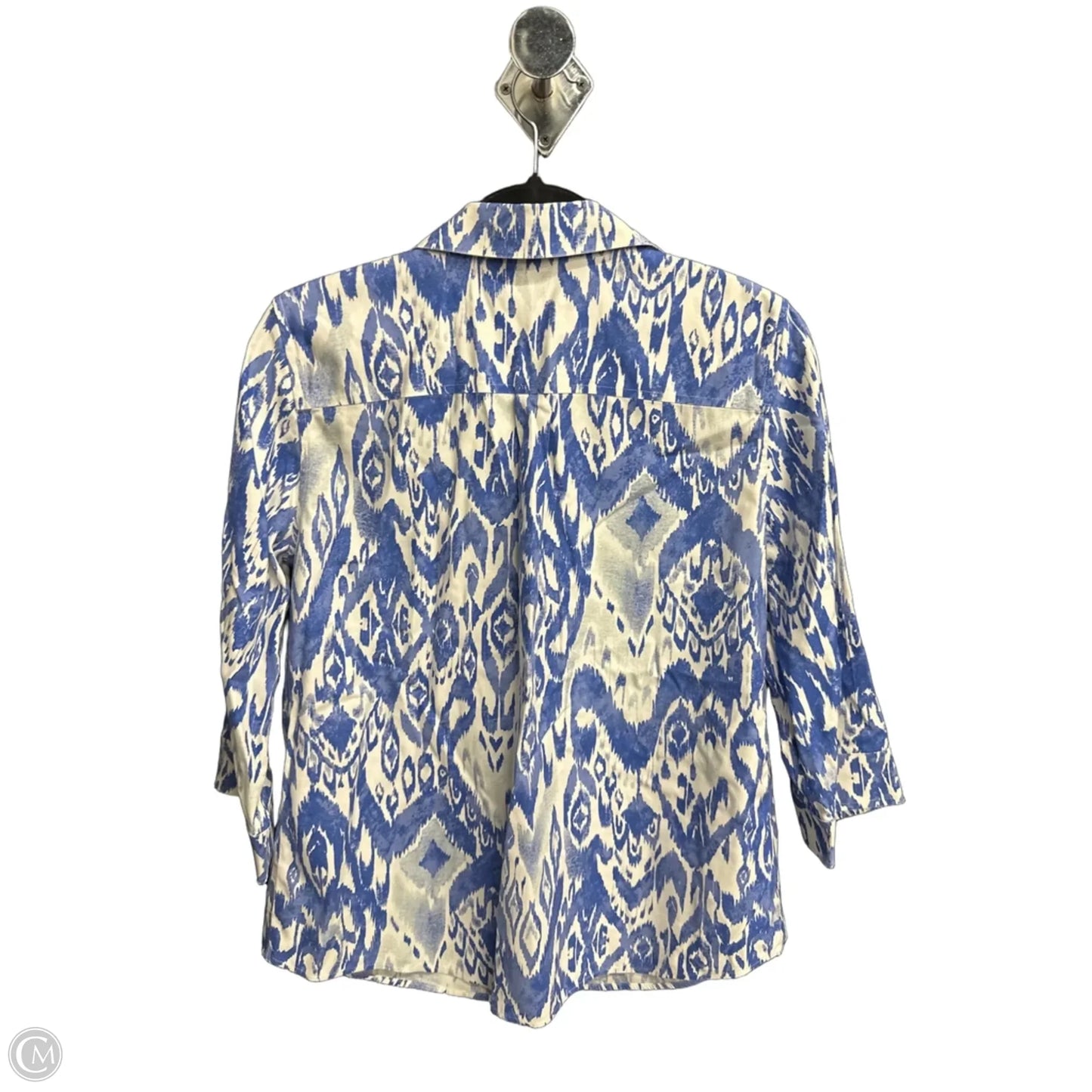Top Long Sleeve By Clothes Mentor In Blue & White, Size: S