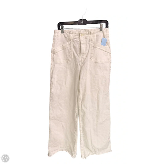 Jeans Wide Leg By Paige In White, Size: 6