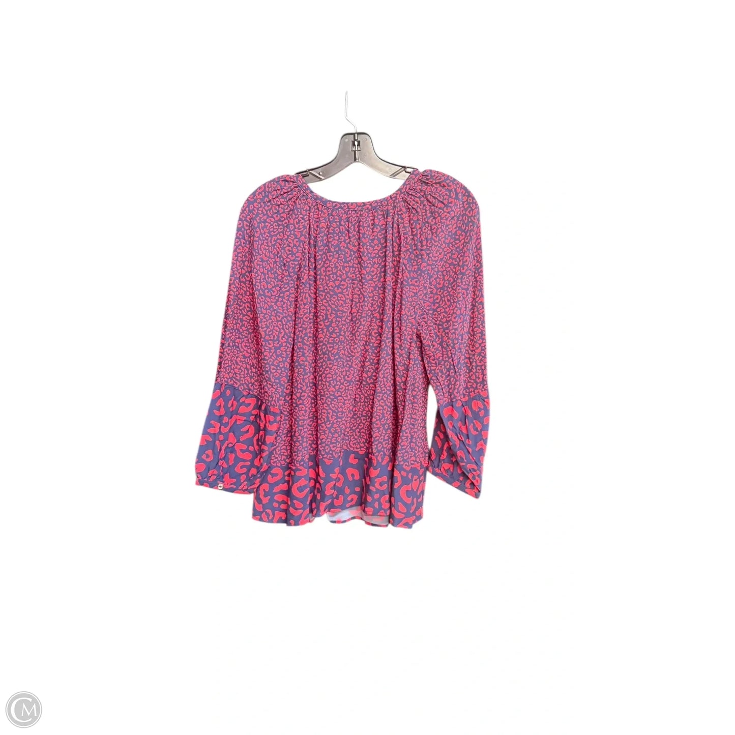 Top Long Sleeve By Vineyard Vines In Blue & Red, Size: L