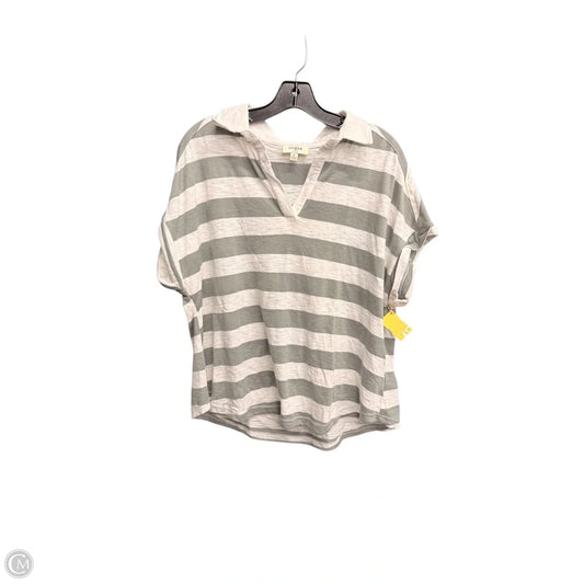 Top Short Sleeve By Umgee In Striped Pattern, Size: M