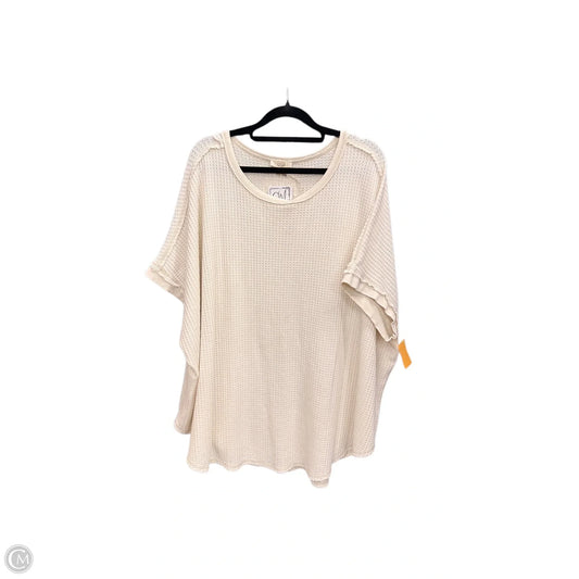 Top Short Sleeve By Easel In Cream, Size: L