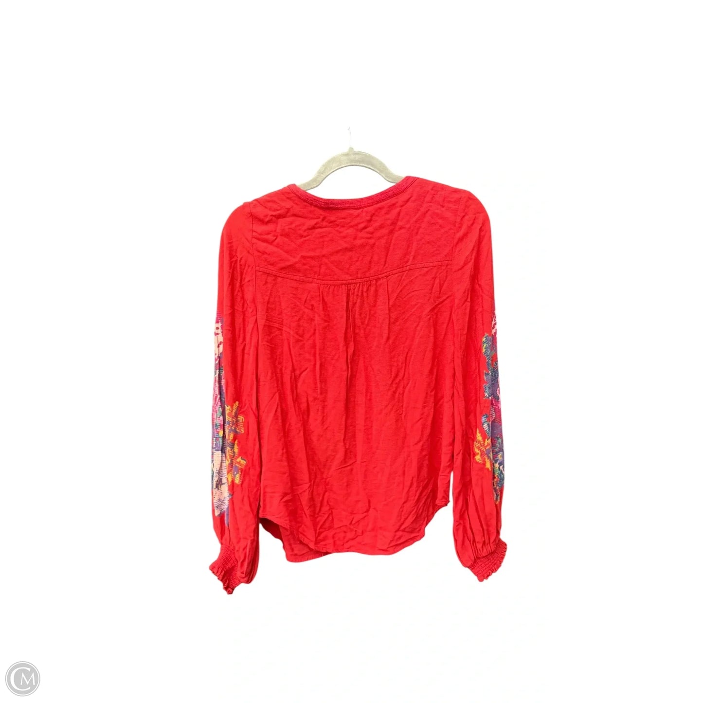Top Long Sleeve By Anthropologie In Red, Size: Xs