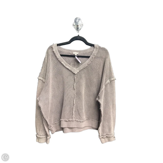 Top Long Sleeve By Pol In Grey, Size: L