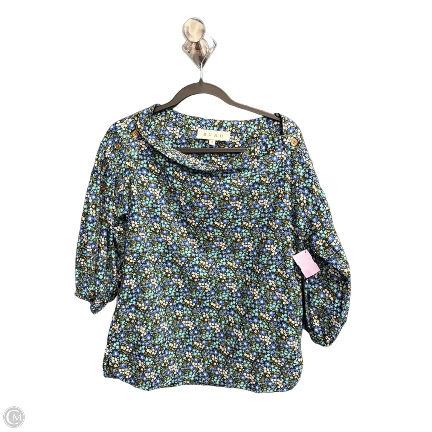 Top 3/4 Sleeve By Clothes Mentor In Floral Print, Size: S