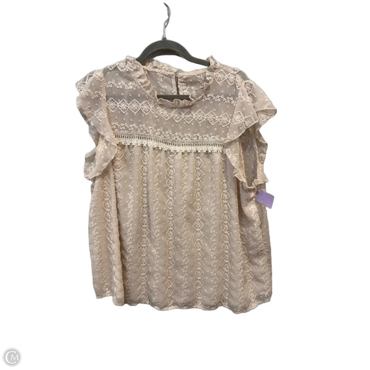 Top Short Sleeve By Shein In Cream, Size: 2x