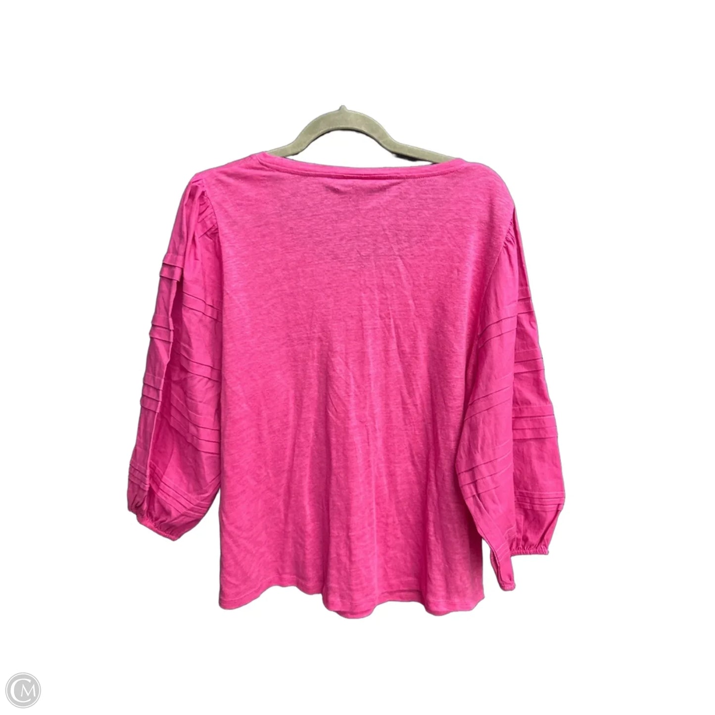 Top 3/4 Sleeve By Chicos In Pink, Size: L