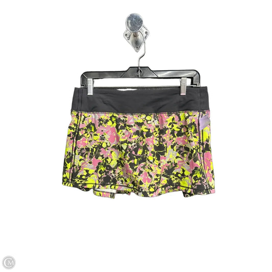 Athletic Skirt By Lululemon In Green & Pink, Size: M