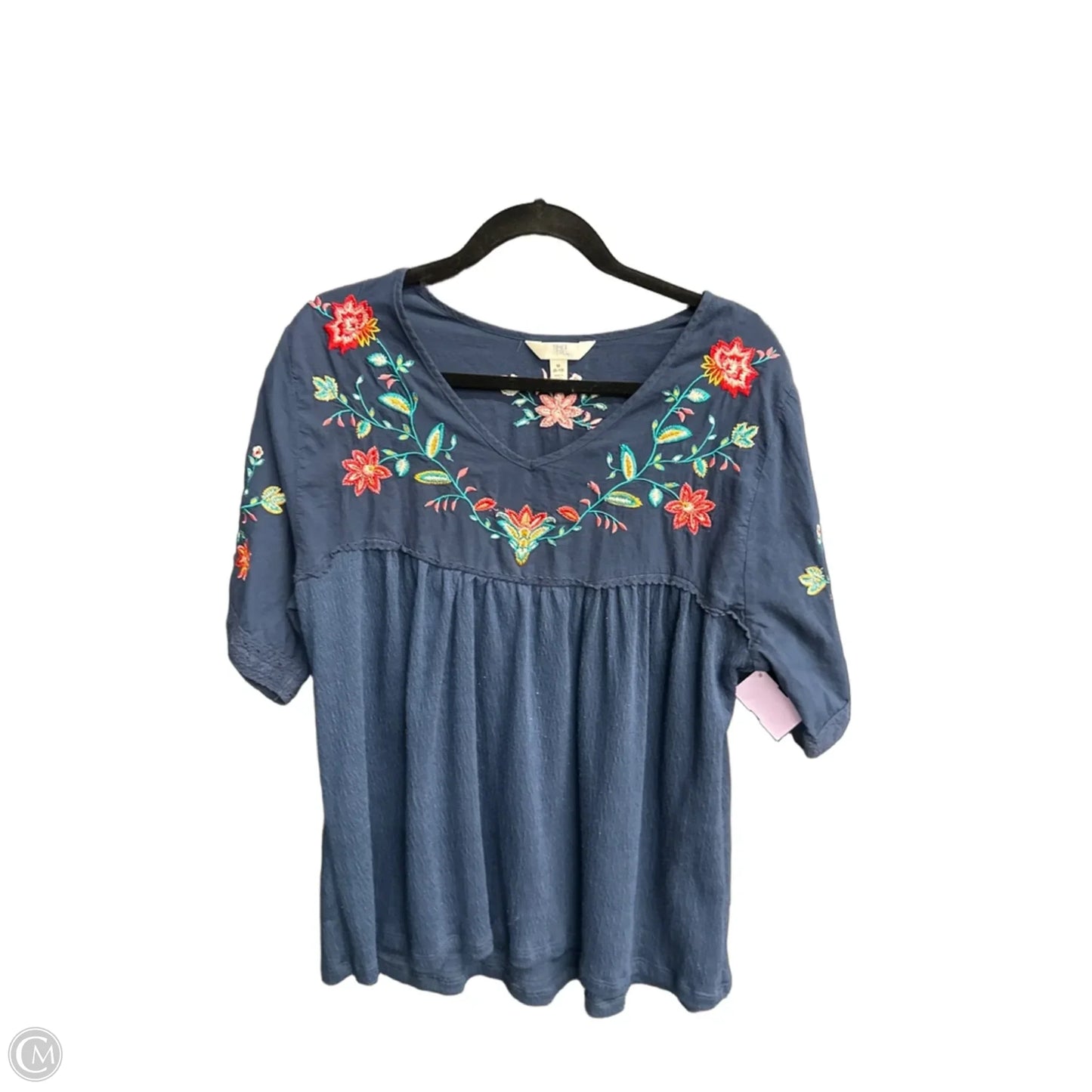 Top Short Sleeve By Time And Tru In Navy, Size: M
