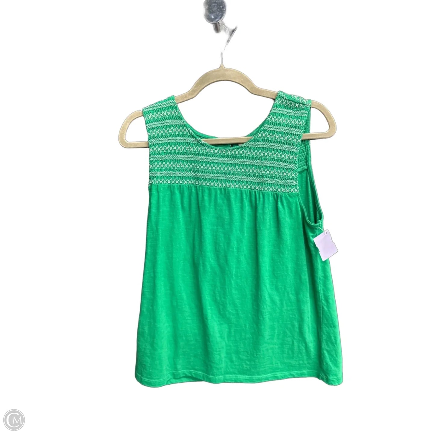 Top Sleeveless By St Johns Bay In Green & White, Size: S