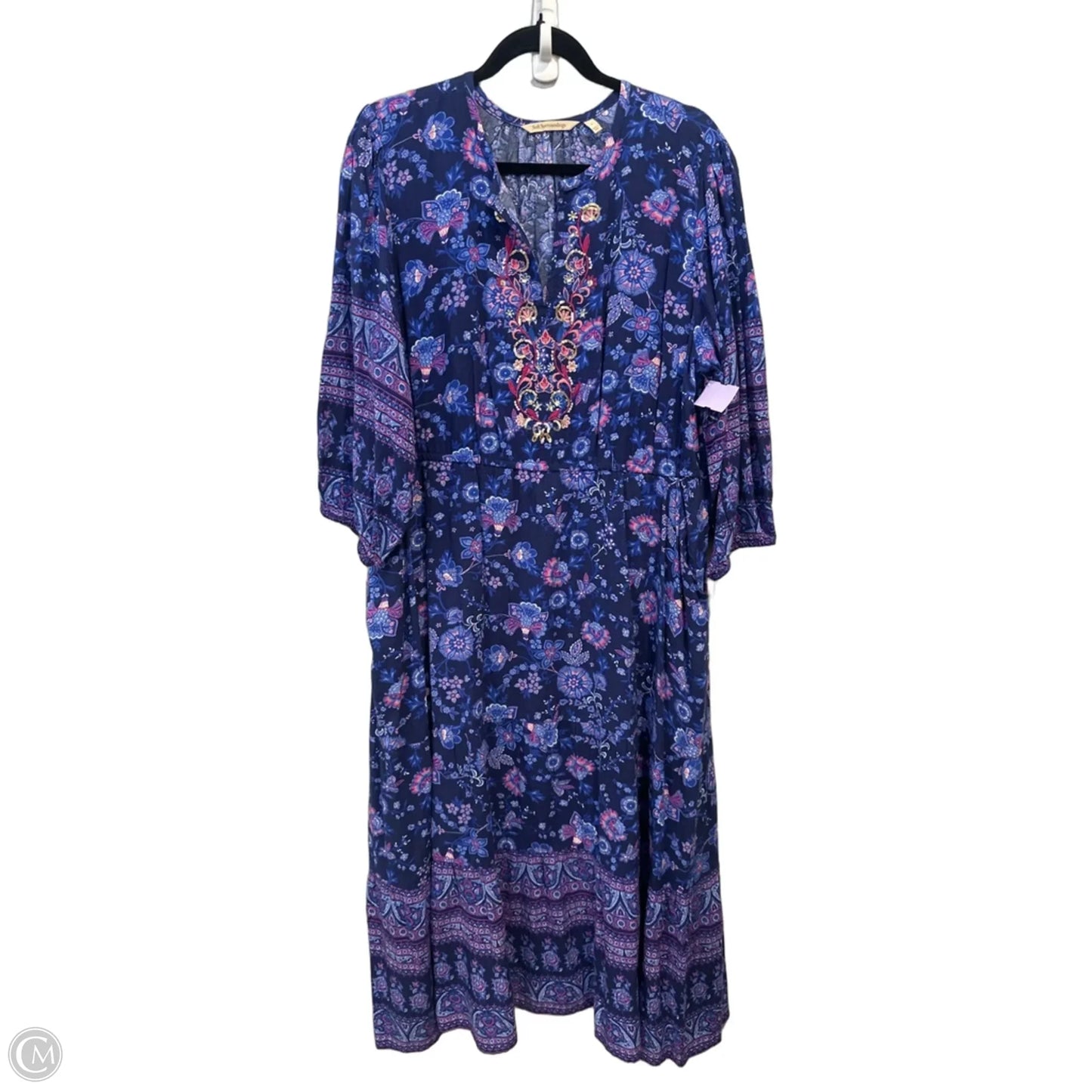 Dress Casual Maxi By Soft Surroundings In Blue & Purple, Size: L