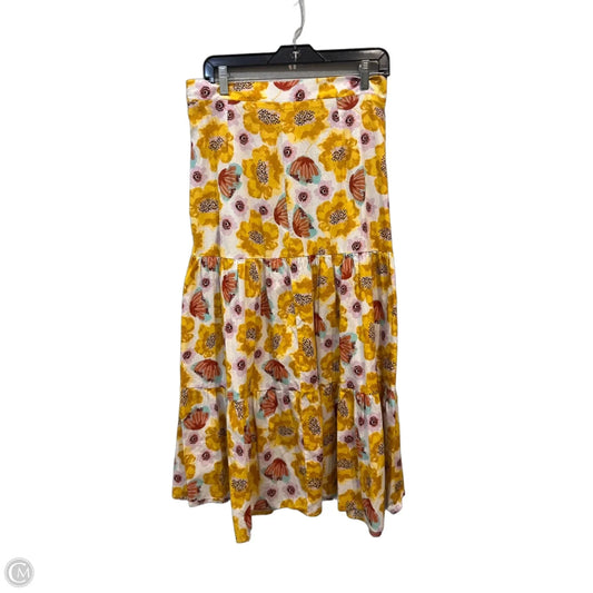 Skirt Maxi By Ellison In White & Yellow, Size: 12