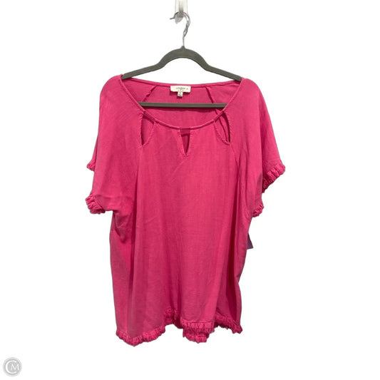 Top Short Sleeve By Umgee In Pink, Size: Xl