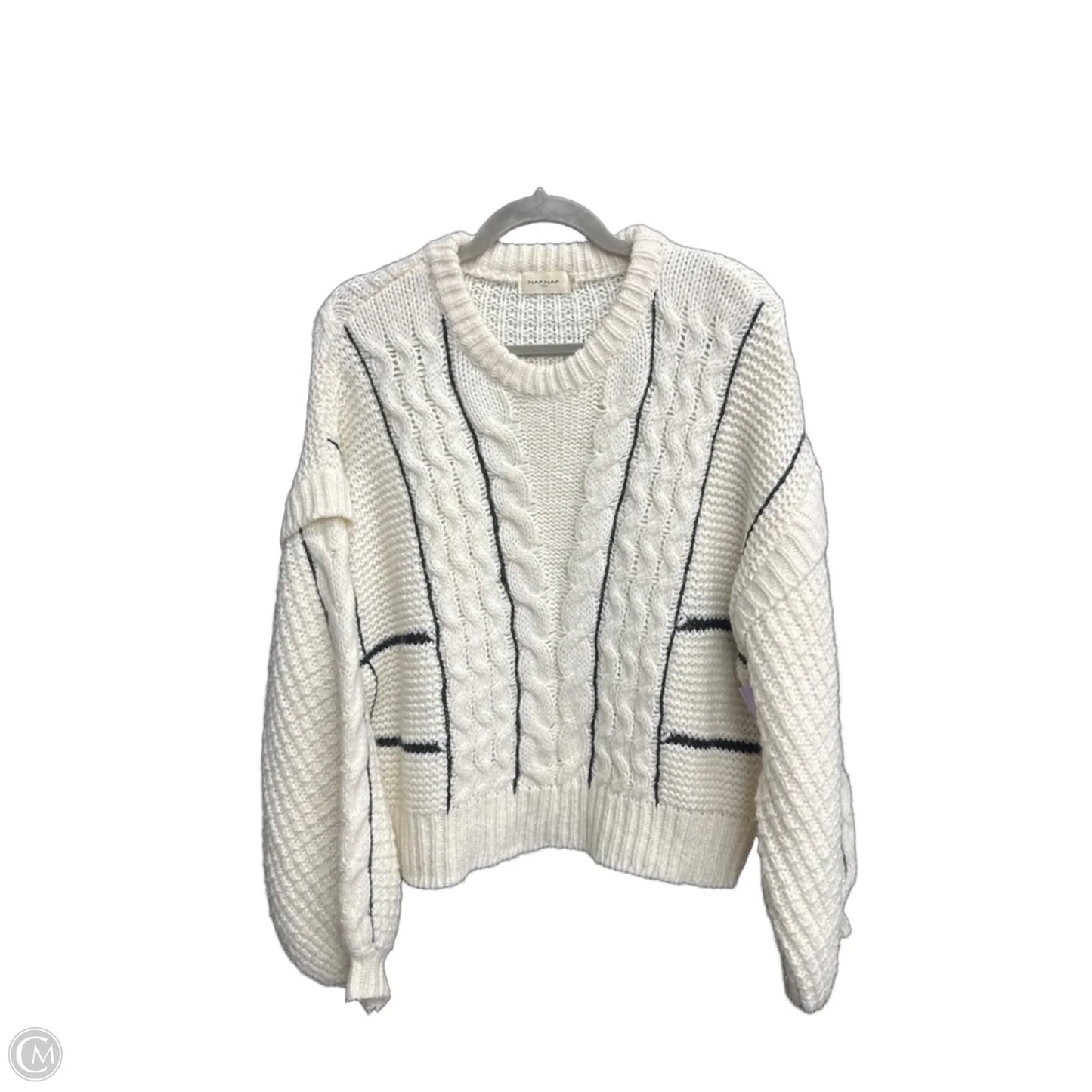 Sweater By Clothes Mentor In Black & Cream, Size: M