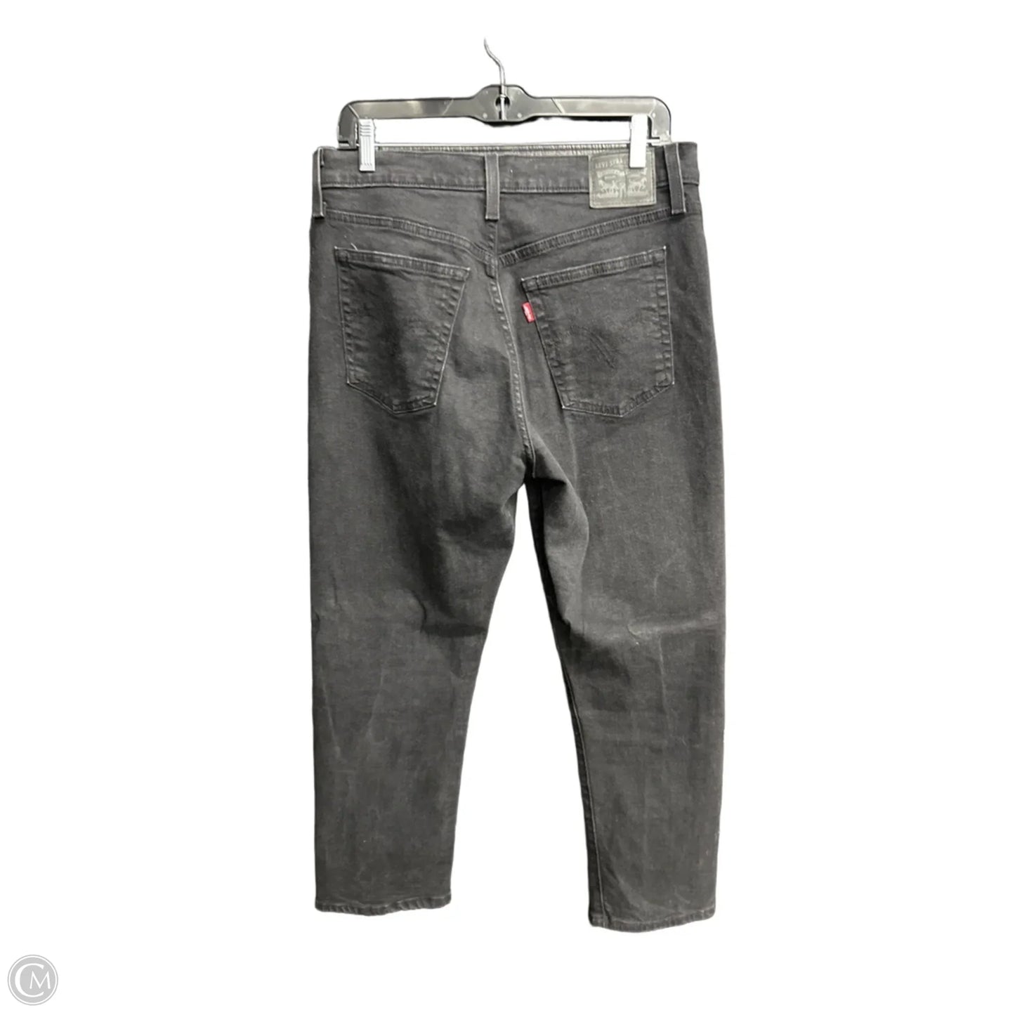 Jeans Straight By Levis In Black Denim, Size: 10