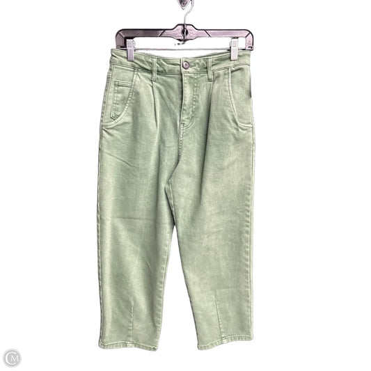 Jeans Wide Leg By Zara In Green Denim, Size: 4