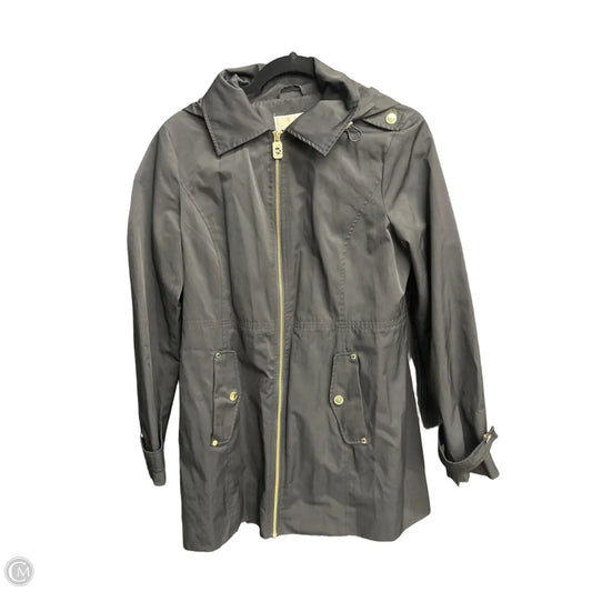 Coat Raincoat By Michael By Michael Kors In Black & Gold, Size: S