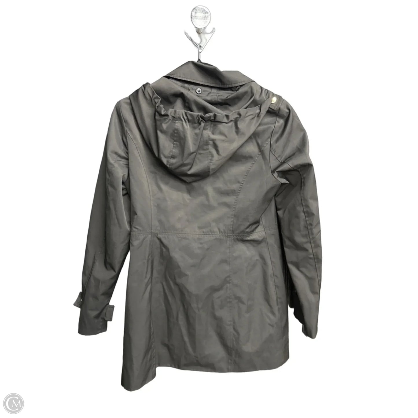 Coat Raincoat By Michael By Michael Kors In Black & Gold, Size: S