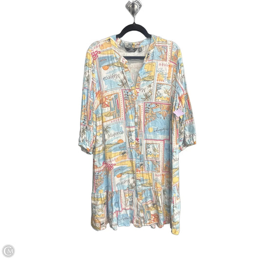 Dress Casual Midi By Mlle Gabrielle In Blue & Yellow, Size: 2x