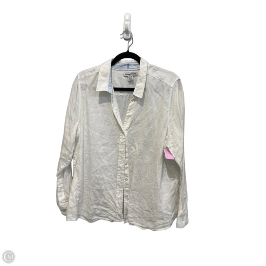 Top Long Sleeve By Tommy Bahama In Blue & White, Size: Xl