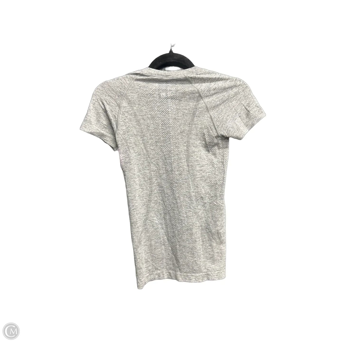 Athletic Top Short Sleeve By Lululemon In Grey, Size: Xs