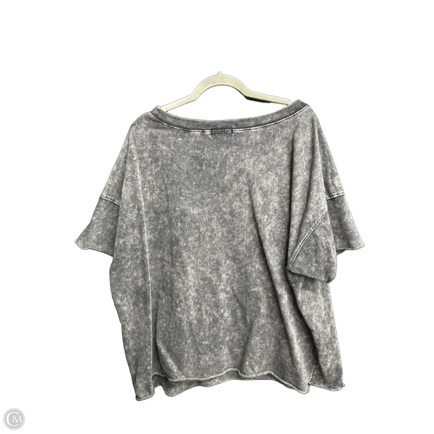 Top Short Sleeve Basic By Zenana In Grey, Size: 2x