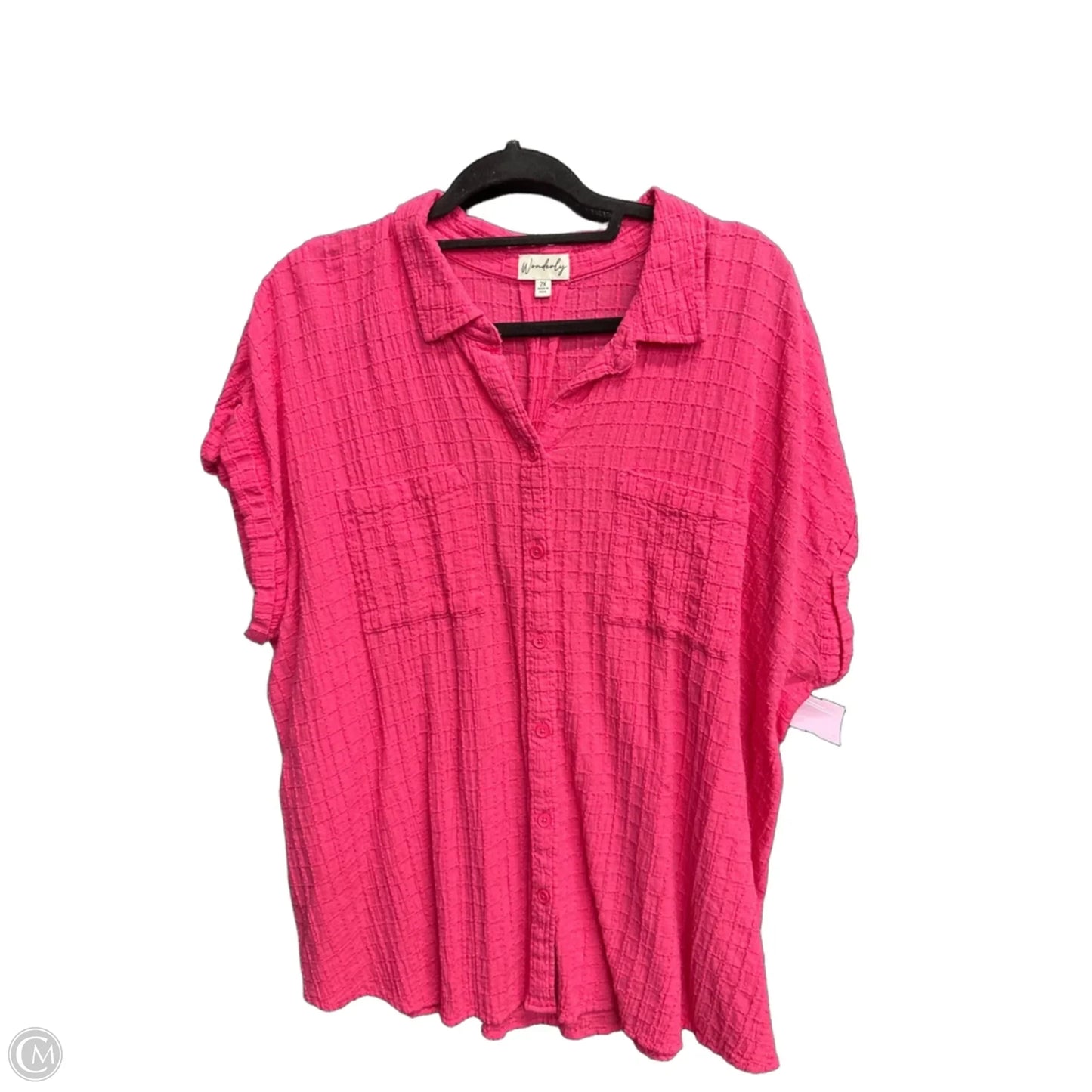 Top Sleeveless By Wonderly In Pink, Size: 2x