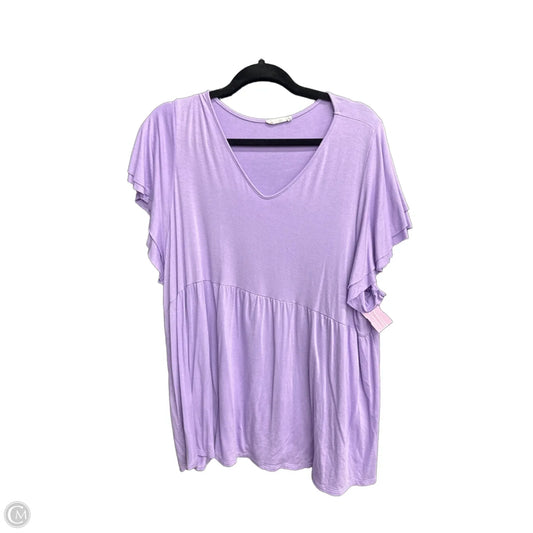 Top Short Sleeve By Chicsoul In Purple, Size: 3x