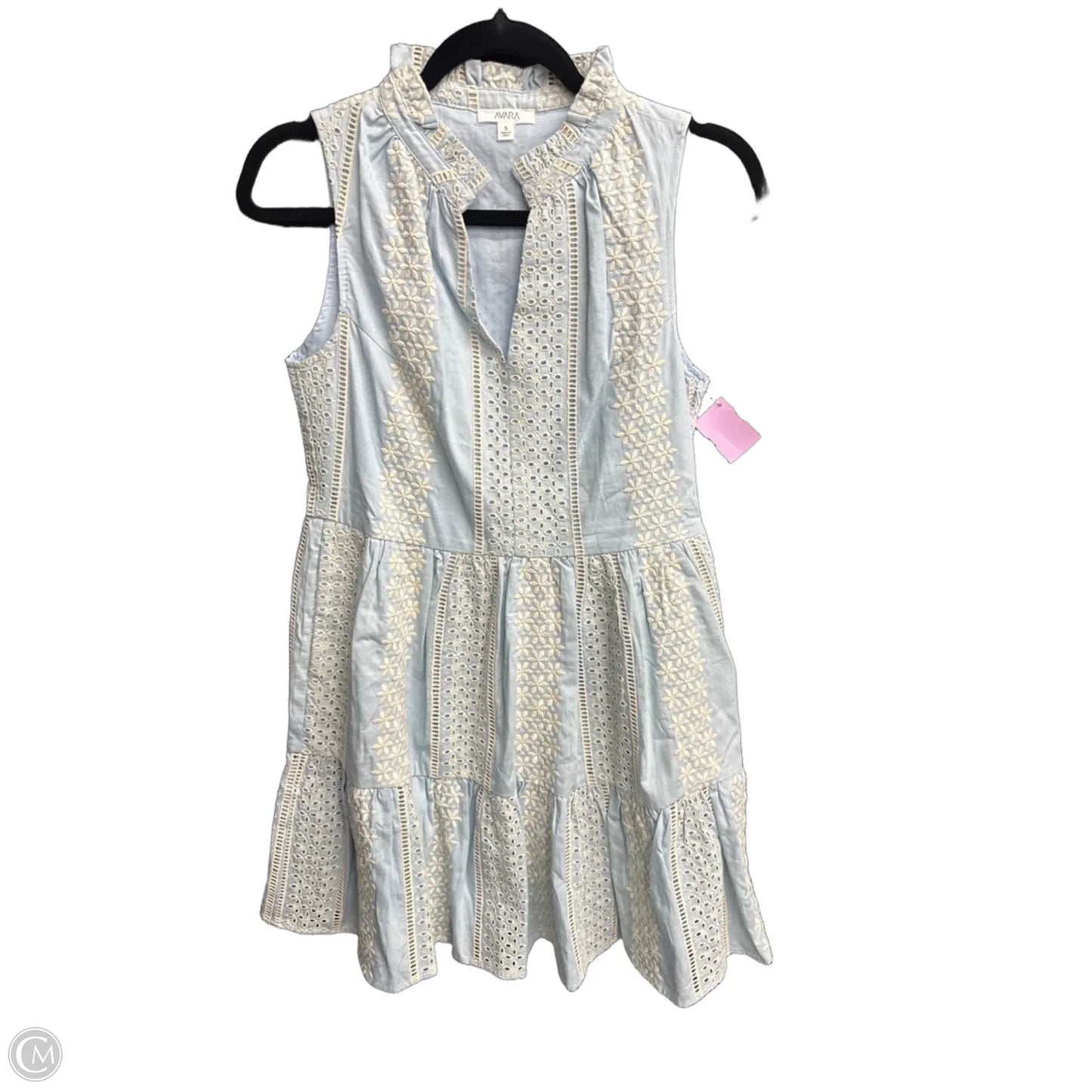 Dress Casual Short By Clothes Mentor In Blue & Cream, Size: S