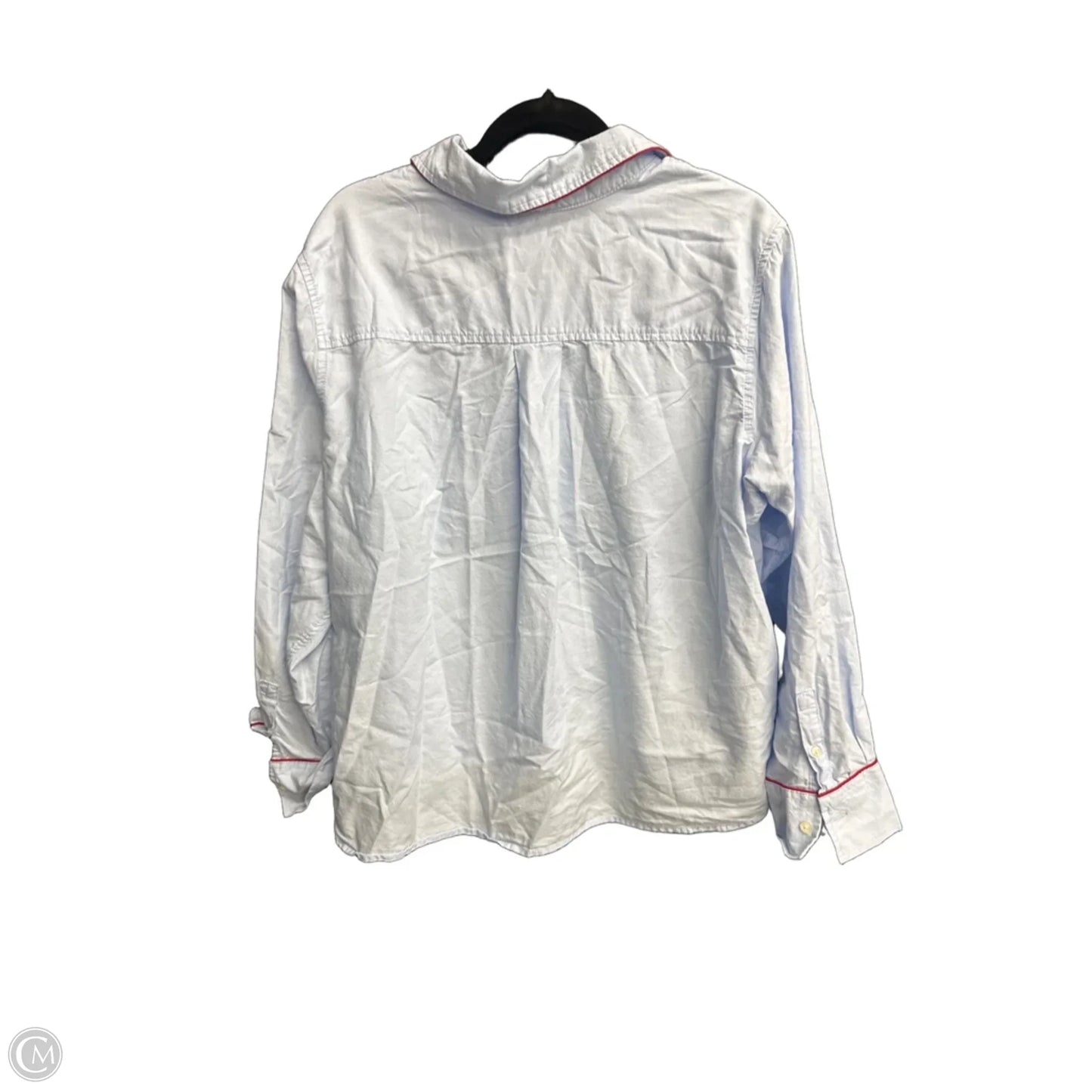Top Long Sleeve By Free Assembly In Blue & Red, Size: Xxl