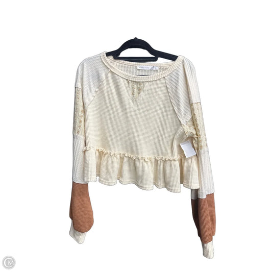 Top Long Sleeve By Altard State In Brown & Cream, Size: S
