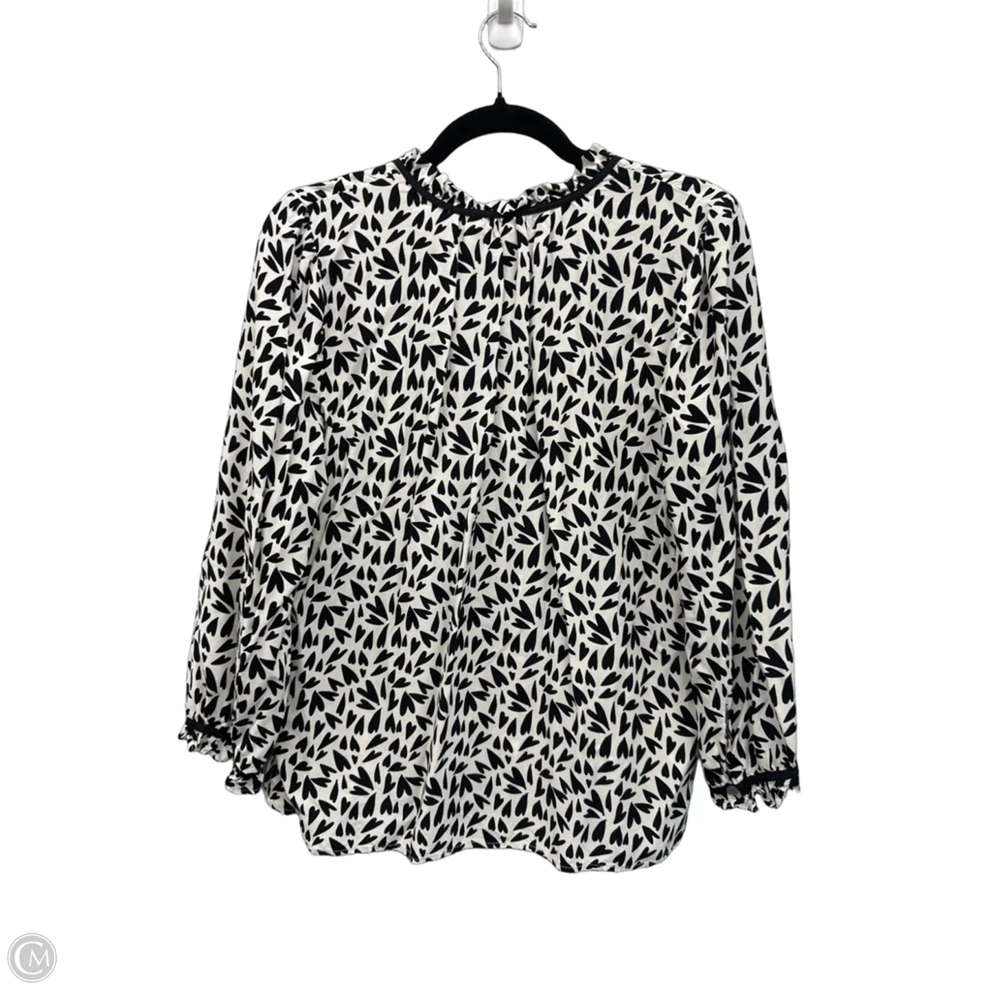 Top 3/4 Sleeve By Loft In Black & White, Size: S
