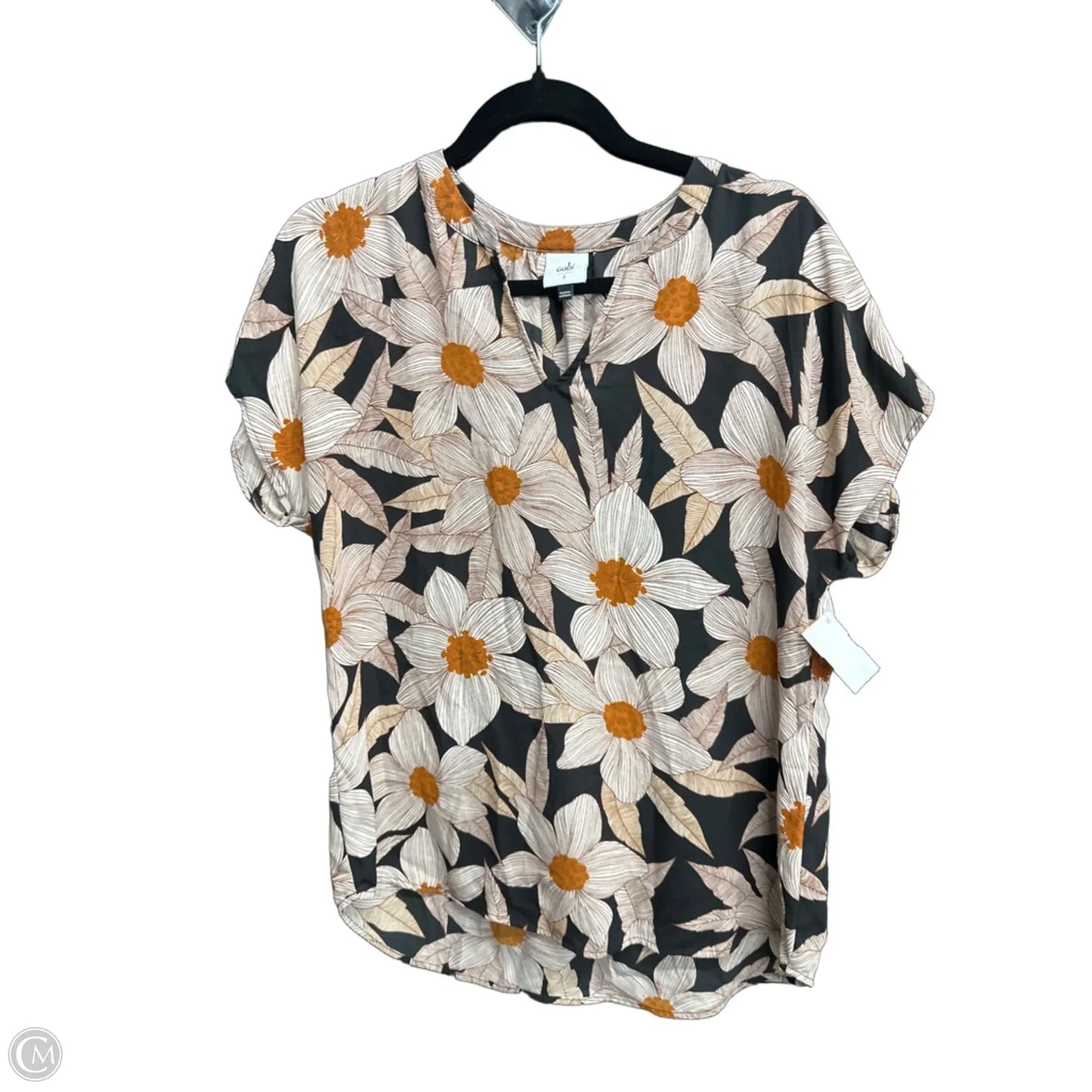 Top Short Sleeve By Cabi In Floral Print, Size: S