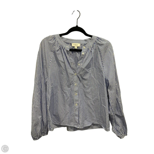 Top Long Sleeve By Evereve In Striped Pattern, Size: M