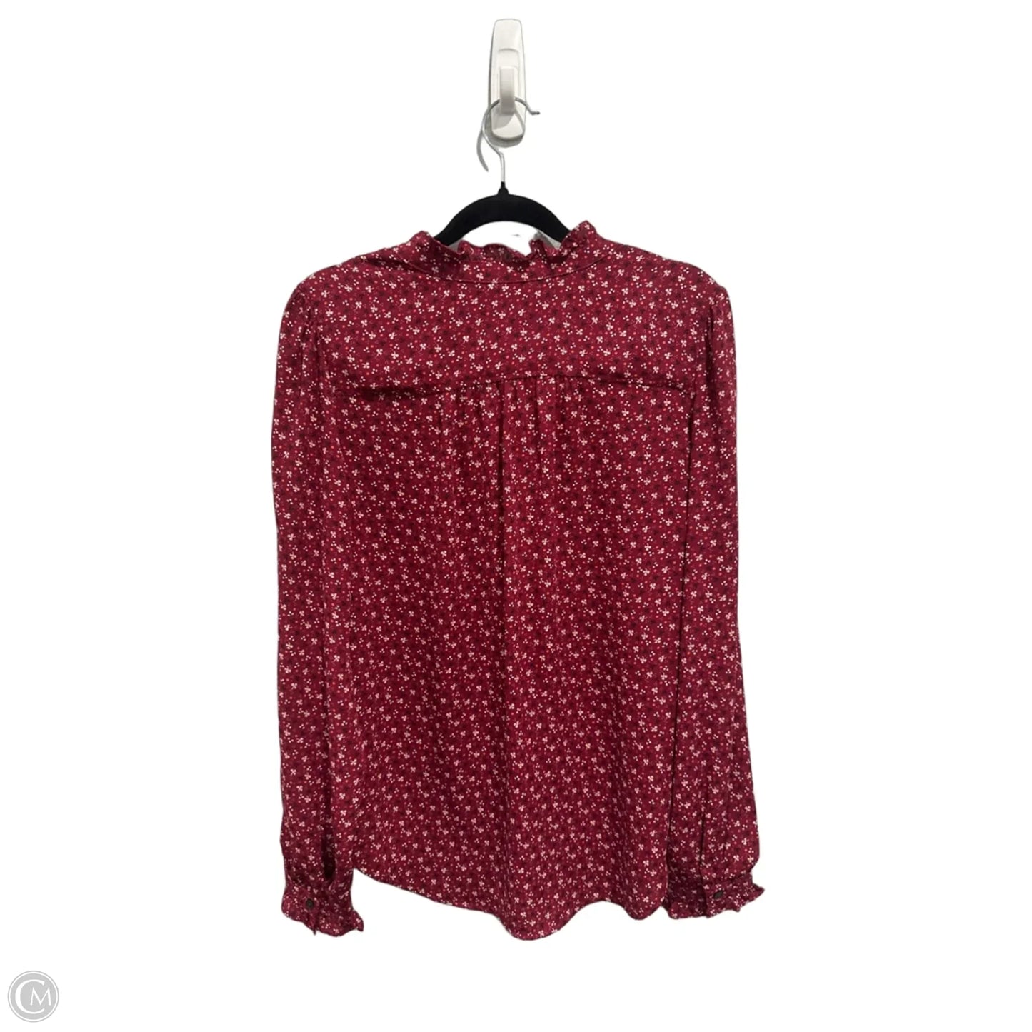Top Long Sleeve By Loft In Red & White, Size: S