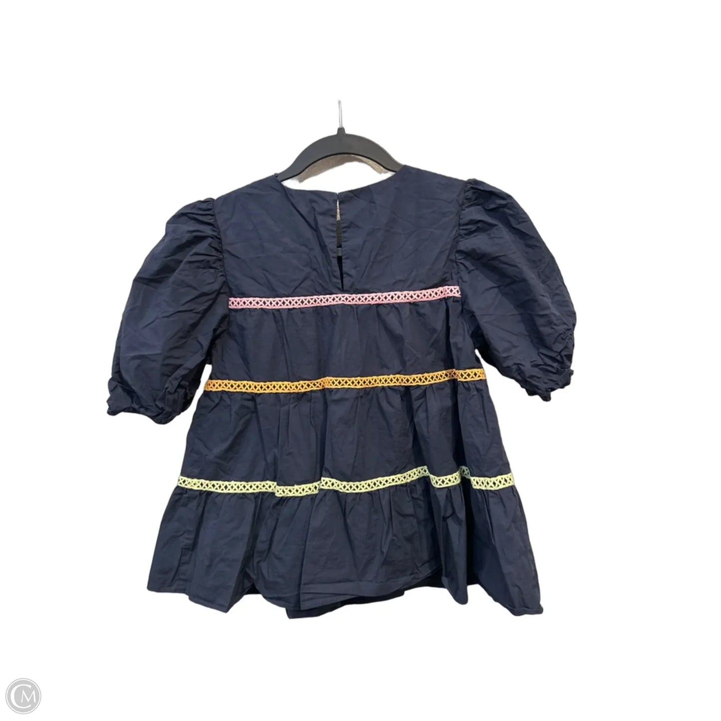 Top Short Sleeve By English Factory In Navy, Size: Xs