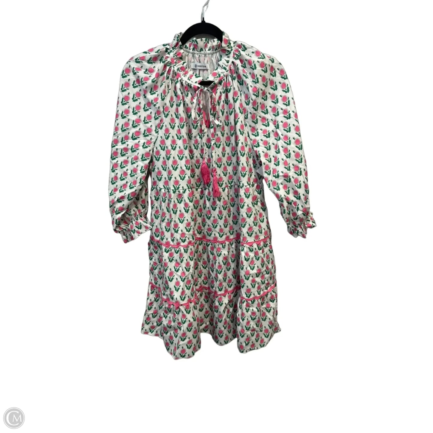 Dress Casual Midi By Clothes Mentor In Green & Pink, Size: M