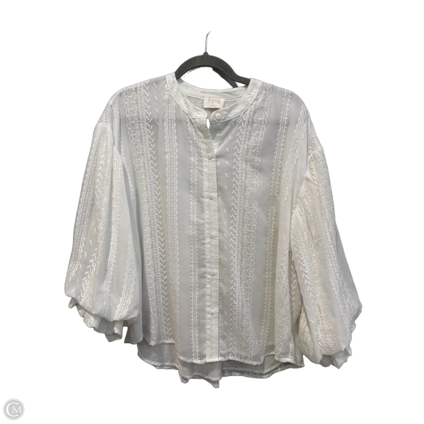Top Long Sleeve By Fate In White, Size: M