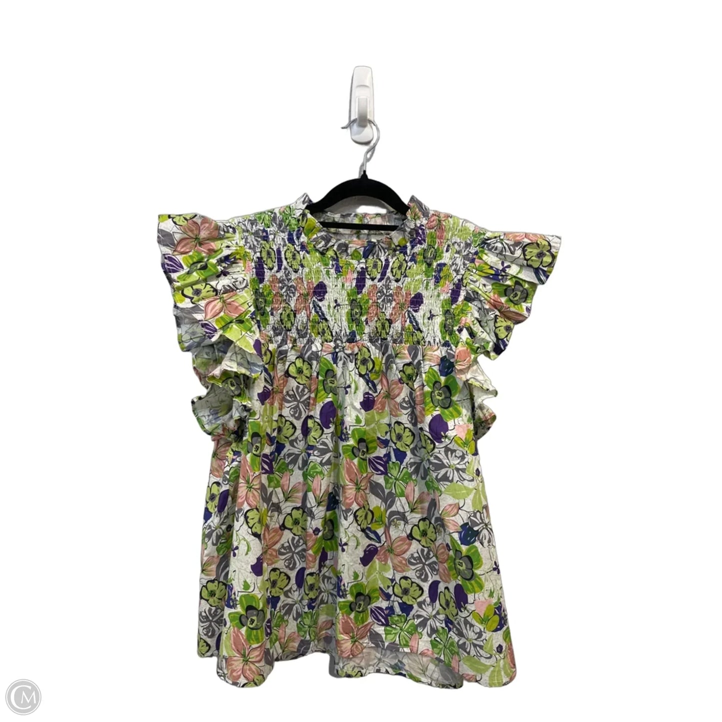 Top Sleeveless By Entro In Blue & Green, Size: L