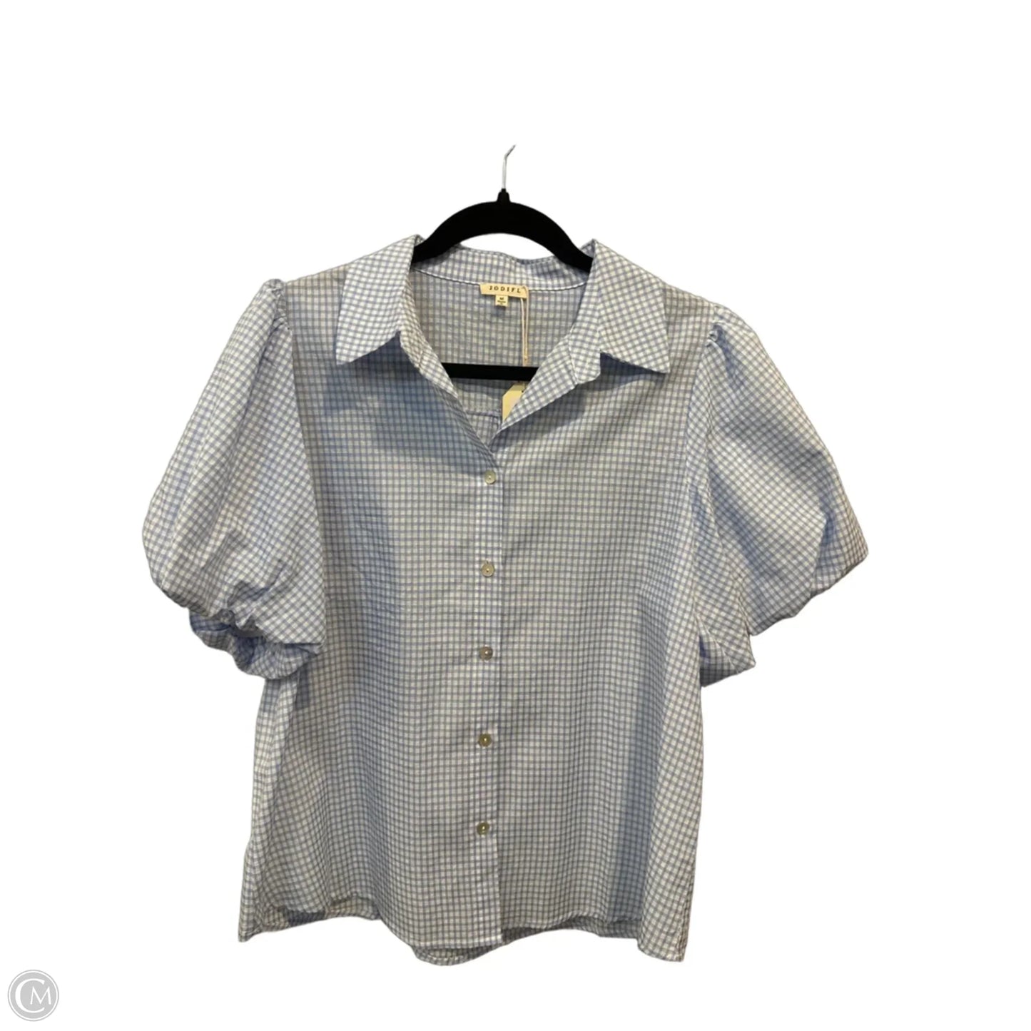 Top Short Sleeve By Jodifl In Blue & White, Size: M