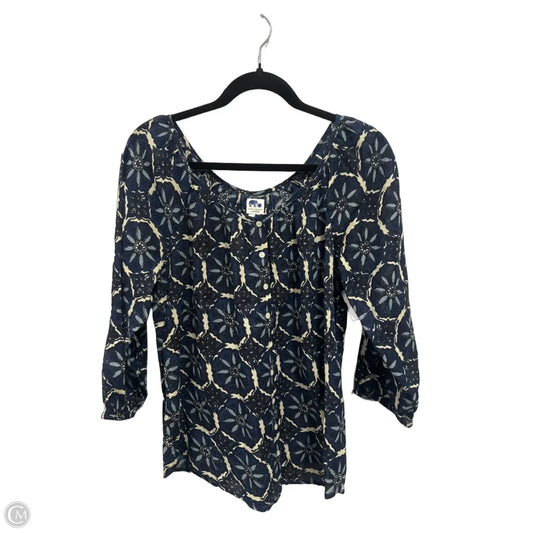 Top Long Sleeve By Clothes Mentor In Blue & Cream, Size: M